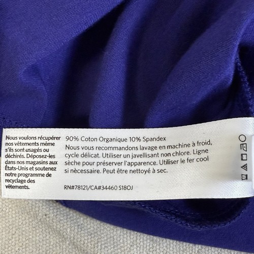 Eileen Fisher T-Shirt Dress Sz S Cobalt Blue Organic Cotton Cap Sleeve Stretch - Picture 7 of 7