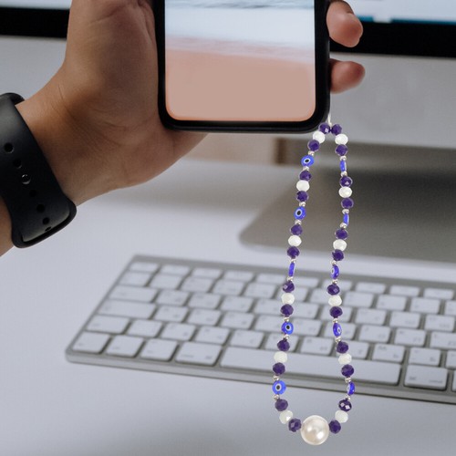 2 Pcs Chaîne De Téléphonie Mobile Dragonne Perlée Pour Téléphone - Zdjęcie 6 z 12