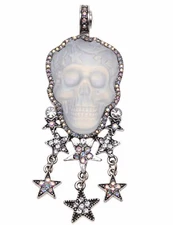 Kirks Folly Glass Starlight Dream Skull Magnetic Enhancer silvertone crystal ab