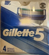 Gillette 5 Men's Razor Blade Refills 4 Count - NEW