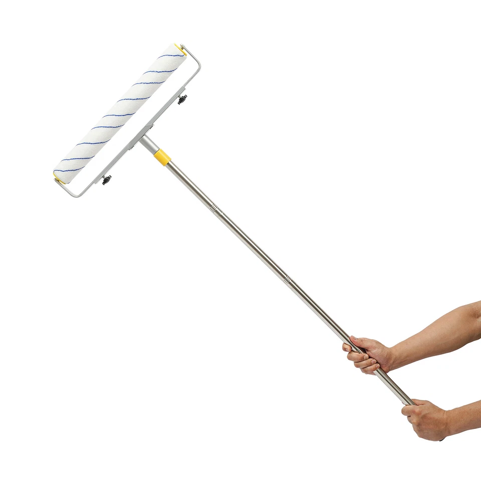 Large Paint Roller Adjustable Roller Frame Extension Poles 3 Roller Brushes Kit - Image 2 of 4