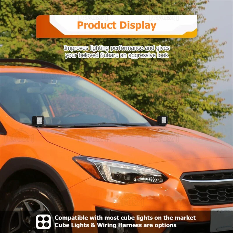 Para 12-20 Crosstrek / Impreza / WRX STI Luz LED Cápsula Capucha Zanja Soportes Foto 2 de 4