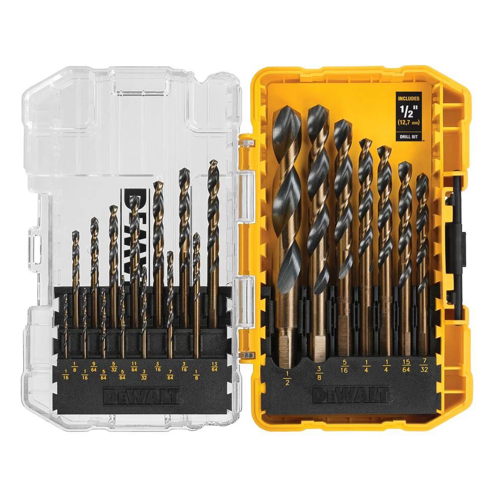 Dewalt Drill Bit Set Kit Large Twist High Speed For Metal