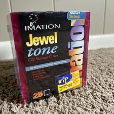 25 Pack Imation Jewel Tone Multi-Color Slim Design CD Storage Cases New Sealed