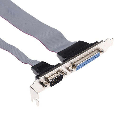 1Pc serial DB9 COM with parallel DB25 LPT to10/26pin IDC ribbon cable bracket Jf - Picture 3 of 9
