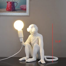 Creative Resin Sitting Monkey Table Lamp Hanging Wall Light For Bedroom