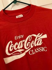 80s Vintage Coca Cola Classic Red Shirt 50/50 Made in USA
