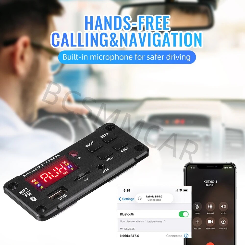 Bluetooth Audio Receiver Board Bluetooth 5.0 MP3 Player Decoder Board LED Screen