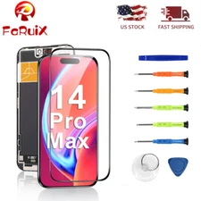 For iPhone 14 Pro Max LCD Screen Replacement Assembly w/Tools /Tempered Glass US