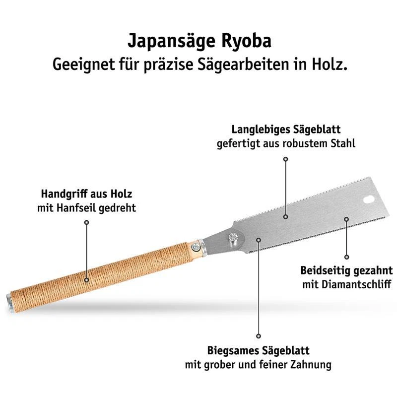 WALTER Japansägen Set 2-teilig Ryoba & Dozuki Sägeblattlänge 25 & 27cm - Bild 3 von 4