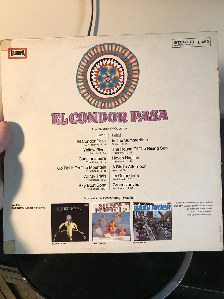 El Condor Pasa In The Summer Time Yellow River Europa Record Album