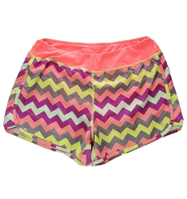 Danskin Now Dri More Girls Pink Zig Zag Athletic Shorts Size XL 14-16 EUC