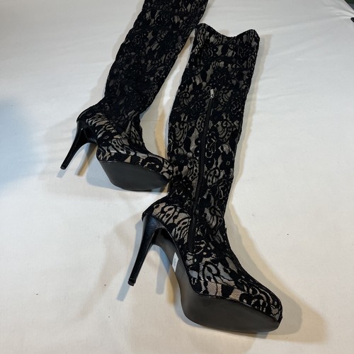 Colin Stuart Lace Boots Womens Size 8.5 Over The Knee EUC - Picture 4 of 18