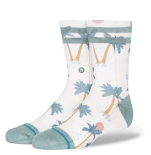 Stance Kids Off White Crew Polyester Cushion Wade Collection Palm Socks L 3-5.5