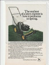 Original 1981 John Deere Lawn Mower Magazine Ad "The Real Test of a Lawn Mower"