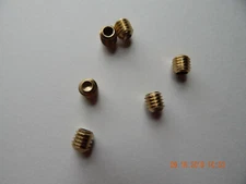BRASS SOCKET SET SCREWS 3/8-16 x 3/8" CUP POINT 5 PCS. NEW