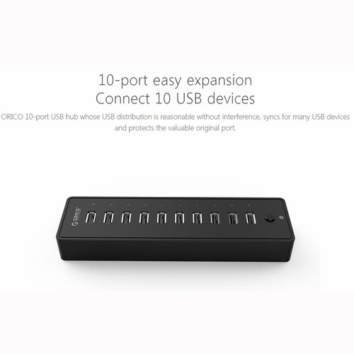 ORICO P10-U2-V1 10 Industrial Powered USB 2.0 Ports HUB Adapter Laptop Desktop - Picture 5 of 11