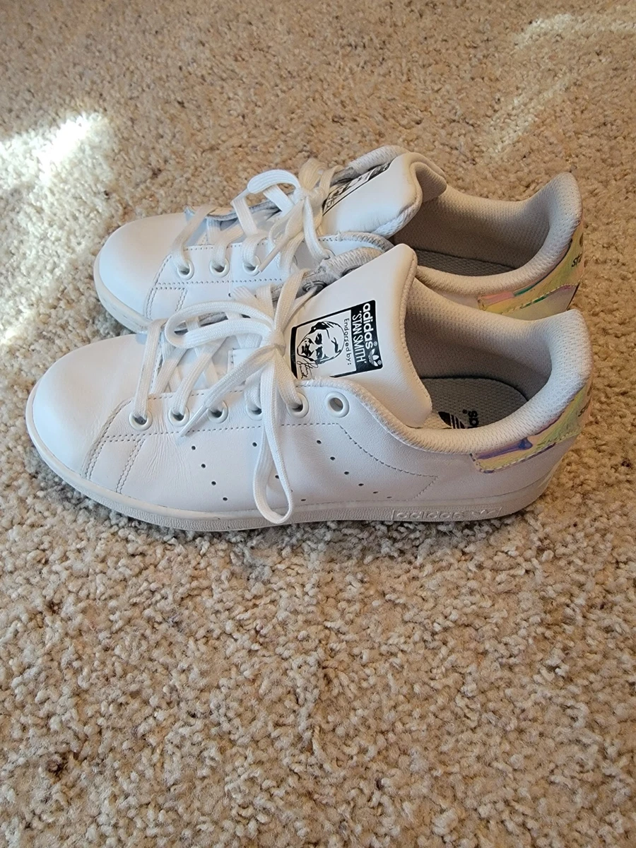 Puerto Bourgeon Mantenimiento Adidas Stan Smith Ortholite Shoes White With Metalic Back Size 5 | eBay