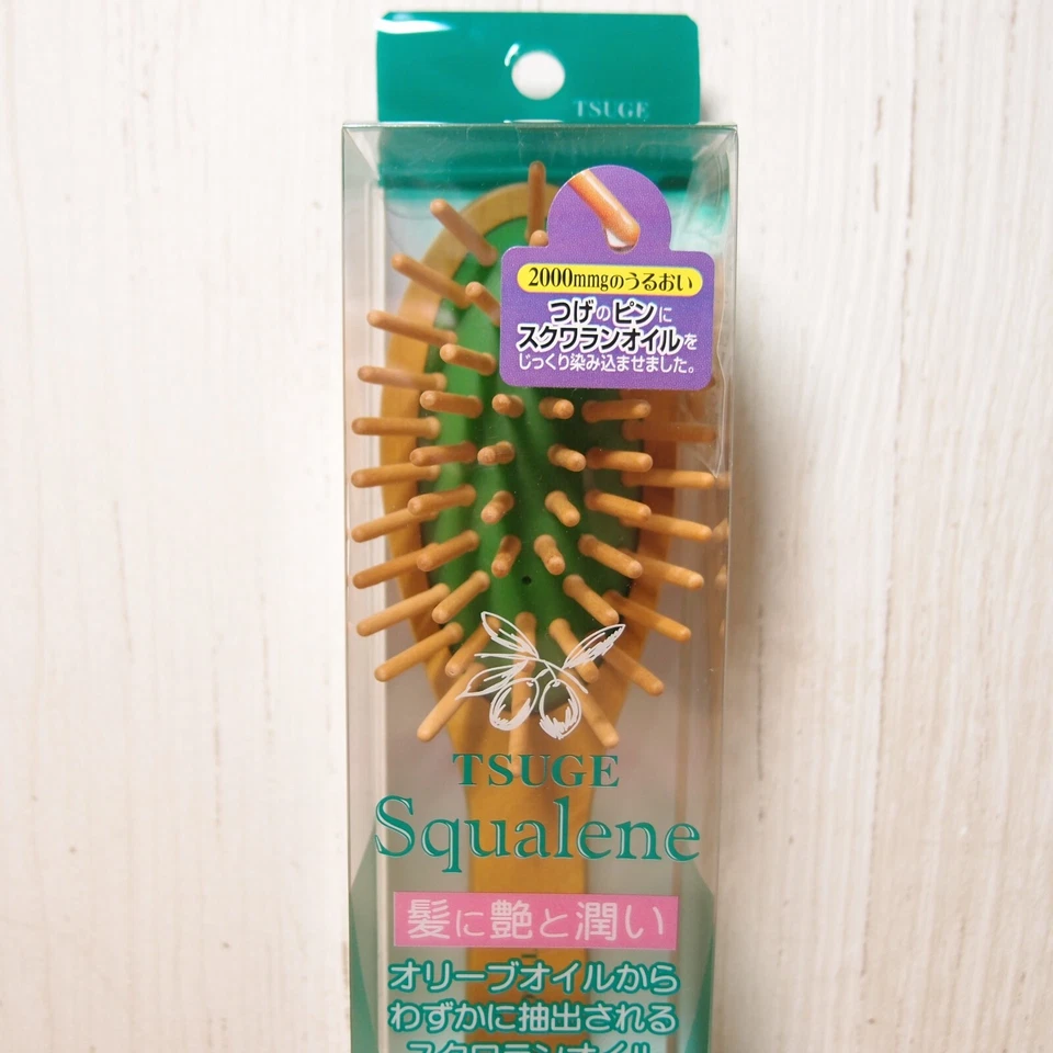 Japanese Hair Wood Cushion Brush Tsuge Olive Squalene Oil Compound Beauty Small - Image 3 of 4
