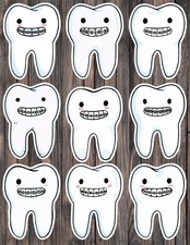 Dental Tooth Braces Die Cut Vinyl Stickers Set Scrapbooking Laptop Waterbottle
