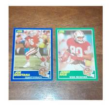 Score 1989 Joe Montana #1 Jerry Rice #221 49ers NFL Card Lot - 2 Cards
