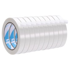 10Pcs, 9/16"x98.4 Yd Poly Bag Sealing Tape White