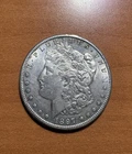 1897-S Morgan Silver Dollar.  Chest Feather's.  Looks AU.
