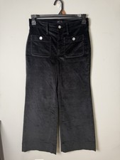 J.Crew Wide-leg Velvet Sailor Trouser Black Size 27P