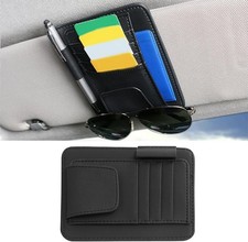 Leather Car Sun Visor Organizer Clip, Universal Car Truck Visor Document Holder