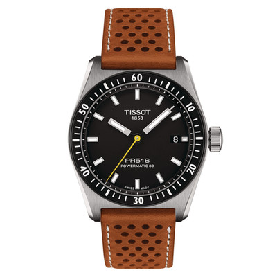 Tissot PR516 Powermatic 80 38 mm Automatik schwarzes Zifferblatt Uhr...