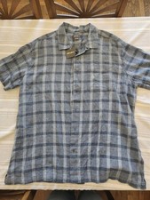 Eddie Bauer Mens Button Up Short Sleeve Shirt, 2XL. Brand New With Tags, Blue