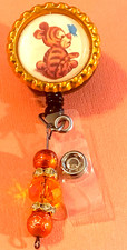 Id badge holder retractable alligator clip Disney WTP Tigger