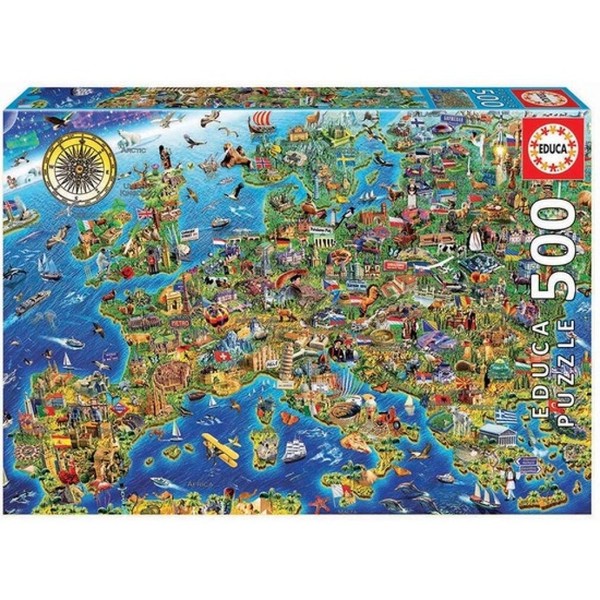 Educa Puzzle Mad Karte Von Europa 500 Teile-image