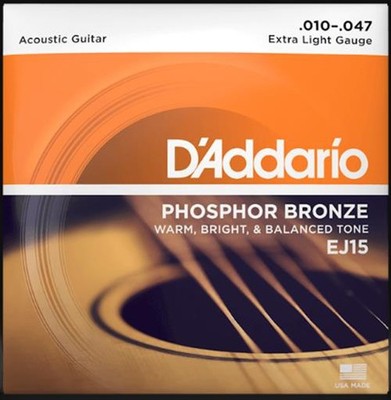 D'Addario EJ15 Phosphor Bronze Extra Light 10-47