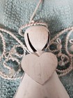 Beautiful Vintage Metal Angel ORNAMENTS With Bell. White. 6 Matching. Mint. — photo 7