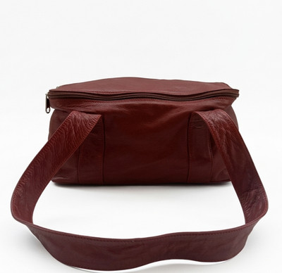 Coccinelle Italy Burgundy Genuine Leather Shoulder Bag Luxury Pre-Owned Women