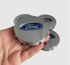 Set of 4 Chrome 66mm Wheel center hub caps For Ford BB531A096RA - Brand New