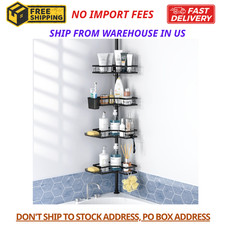 4-tier Adjustable Corner Shower Caddy Organizer with Hook Rustproof Tension Pole