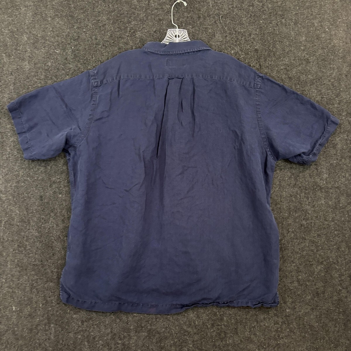 Polo Ralph Lauren Caldwell Shirt Men's XL Navy Blue Linen Silk