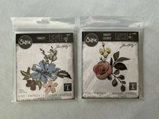 Sizzix Tim Holtz Thinlits Metal Cutting Dies 665208  665210 New Flowers
