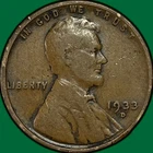 1933-D Lincoln Wheat Cent Fine F Coin #34962
