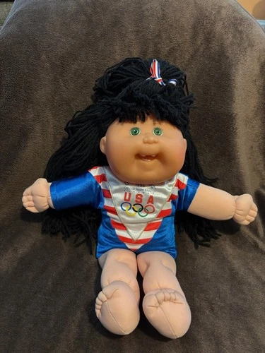 CPK 1996 Olympics Cabbage Patch Kids Olympikids Vintage Green Eyes Girl Brunette