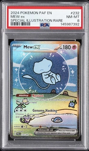 2024 POKEMON PAF EN-PALDEAN FATES SPECIAL ILLUSTRATION RARE #232 MEW EX PSA 8