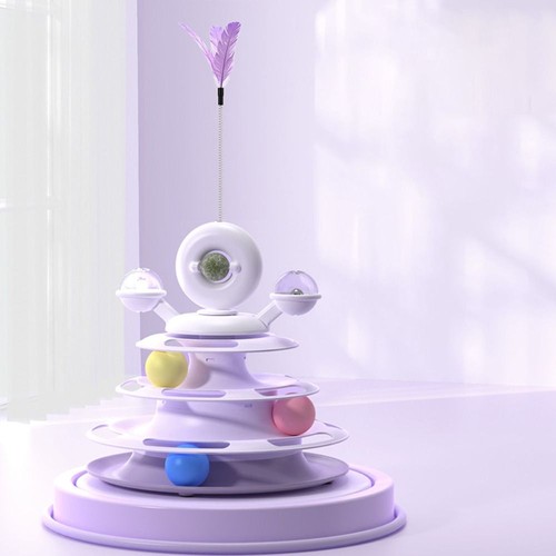 Catnip Balls Cat Toy Tower Interactive Pet Plaything Kitten Toys Indoor Use - Picture 11 of 17