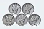 High Grade Lot 1936 1939 1939 1936 1937 Mercury Dime Collection *354