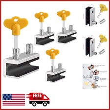 Sliding Window Locks 4 Sets with Key for Security Vertical Horizontal Windows