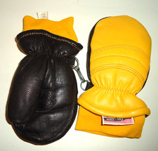 Combi Philipines Junior Geniune Leather Black Yellow Mittens Size-Grand Large
