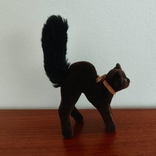 Steiff Vintage Black Cat Tomcat Brown 1950s-1960s QY8KWQ