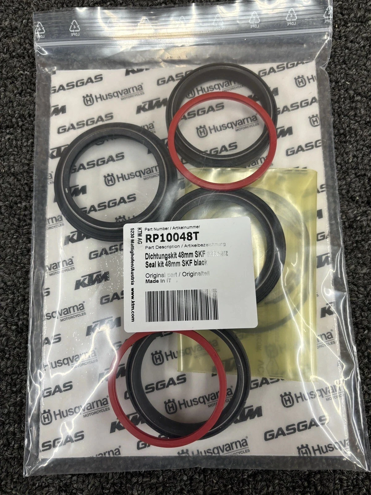 SKF Seal Kit 48mm Black KTM Husqvarna GasGas 125-1190   OEM RP10048T