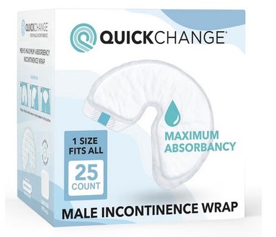 38 QuickChange Male Incontinence Urine Management Wraps 25 Pack + 13